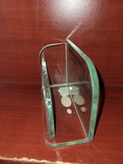 Joan Baker Designs Art Glass Business Card Holder United States Navy