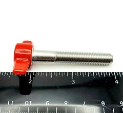 5/16″-24 Thumb Screw Bolts Fine Thread with Red Tee Wing Butterfly Clamping Knob