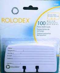 Ship N 24 Hours. New-Rolodex Petite Refill Card:100 Pack. 2 1/4 in. X 4 in.