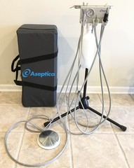 Aseptico ADU-04ST DentalControlUnit PneumaticAirFootPedalGauge StandHoses Case