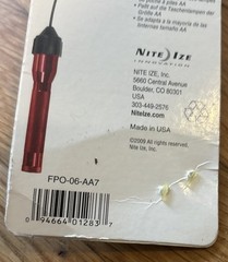 Nite Ize Fiber Optic Adapter AA 7” w/ Duracell LED Flashlight + NEW AAA Batt’s