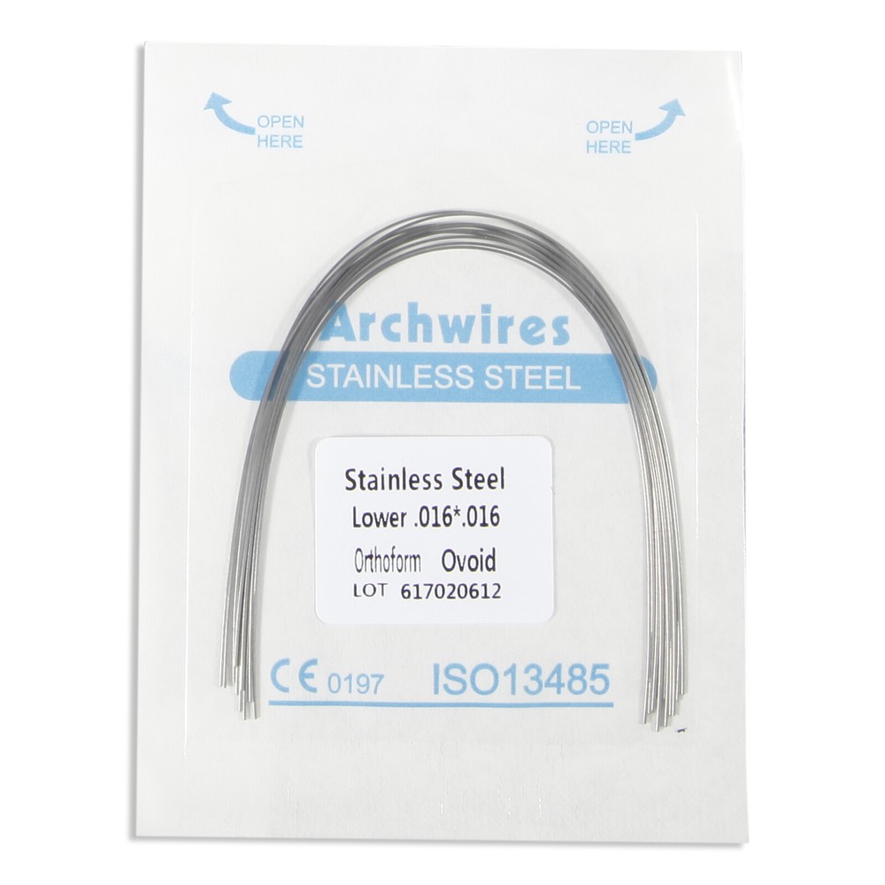 Alambre para Arco de Ortodoncia Dental Acero Inoxidable Redondo/Rectan 10 packs