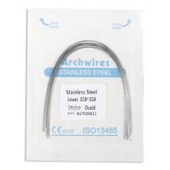 Alambre para Arco de Ortodoncia Dental Acero Inoxidable Redondo/Rectan 10 packs