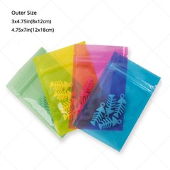 Assorted Sizes & Colors Glossy Flat-Lying Plastic Mylar Zip Lock Pouch Bag