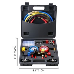 VEVOR AC Manifold Gauge Set 4-Way Fit R134A R22 R12 R502 Refrigeration Charging