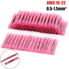 100x Solder Sleeve Heat Shrink Tubing Waterproof AWG 16-22 Wire Splice Connector