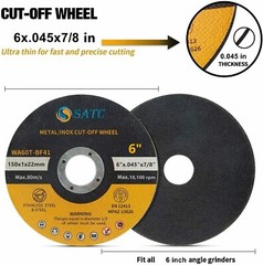 50 Pack 6″ x .045″ x 7/8″ Cut-Off Wheel Stainless Steel INOX Metal Cutting Disc
