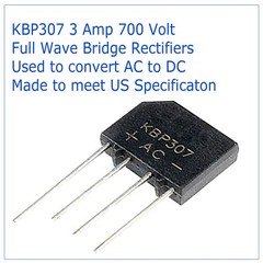 Bridge Rectifier 3 x KBP307 Full Wave 700Volts 3Amp Three Flat Rectifiers