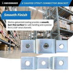 Sandbaggy Galvanized U Shaped Strut Connector Bracket – 5 Hole