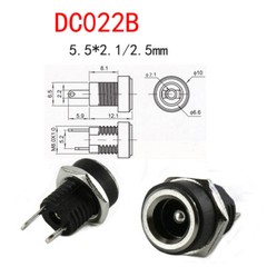 12V DC Power Barrel Jack Socket PCB Mount Female Connector For Laptop 2.1/2.5mm