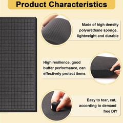 Zhaoyao Pick and Pluck Foam Inserts 8-Pack 16″x12″ Black Craft Foam
