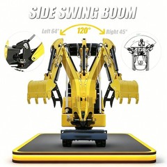 1.8TON Mini Excavator Kubota Engine Side Swing & Extendable Tracks 7 Attachments
