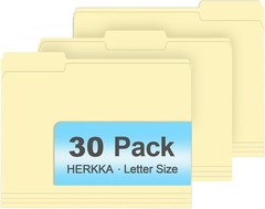 Manila Folders, 30 Pack 1/3 Cut Tab File Folders, Manila Folders