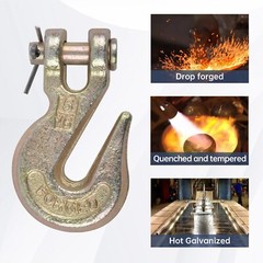 10 Pack G70 5/16″ Clevis Grab Hook Tow Chain Hook Flatbed Truck Trailer Tie Down