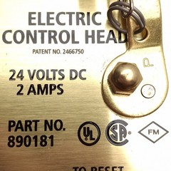 Kidde Fenwal 890181 ECS Electric Control Head, 3/4in & 1-1/4in NPT, 24VDC 2A