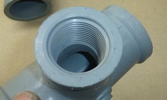 Lot of 5 gray PVC T Tee fitting 1-1/4 to 1″ reducer slip x slip x threaded adapt