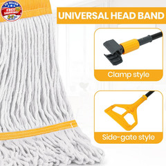 (1PK) Commercial Mop Head Replacement 16 oz, Heavy 15.5 Oz, Yellow 1 Pack