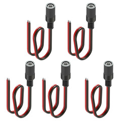 (Real 18AWG 5Pcs DC Barrel Connectors – 5.5X2.1Mm DC Plug Female Pigtail Connect