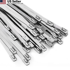 Metal Zip Ties 11.8 inch 100pcs 11.8x 0.18 x 0.01 inches (L*W*T), Silver