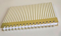Spiral Journal 120 Pages Lined 8.12×6.25 Wire Bound Gold -White Hard Cover NWOT