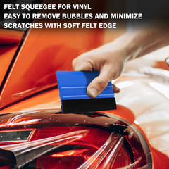Blue Felt Squeegee,2 Pcs Squeegee for Vinyl,Medium Hardness Vinyl Squeegees Scra