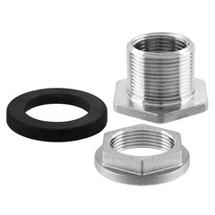 Litoexpe 1″ NPT Female Thread Bulkhead Water Tank 1 Inch-1 Pcs, Silver