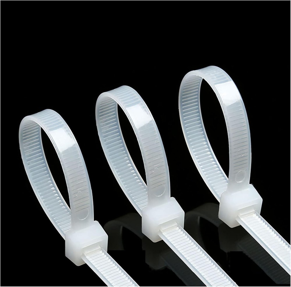 50pcs 18″ White Extra Long Heavy Duty Cable Ties 200lbs