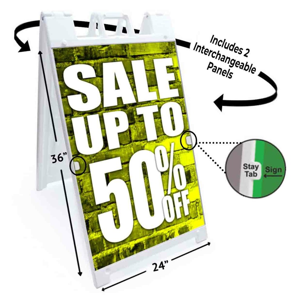 SALE UP TO 50% OFF Signicade 24×36 Aframe Sidewalk Sign Banner Decal DISCOUNT