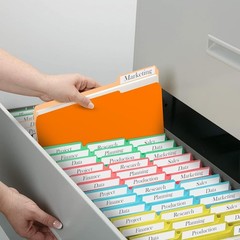 Durable 1/3 Cut Tab File Folders – 15 Pack Letter Size, Multicolor Solution
