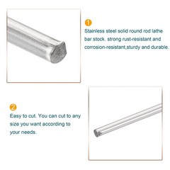304 Stainless Steel Round Rods Bar, 1mm x 200mm for DIY Craft Pack of 20