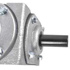 40 HP Right Angle Bevel Gearbox 3 Keyed Shafts 1:1 Ratio CW to CW CCW 1800 RPM