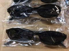 NEW ASSORTED BOX OF SUNGLASSES SUN GLASSES SET OF 9 GLASS COLORED SMALL LENS