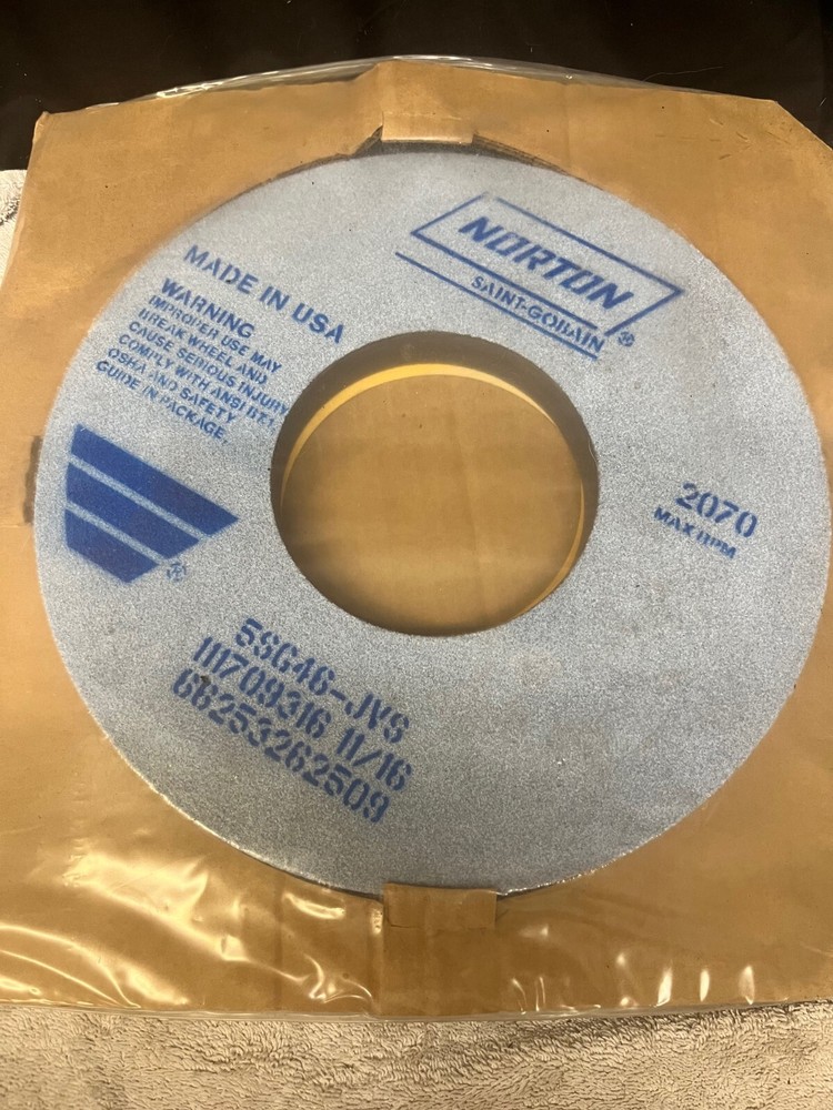 NEW 12″ Norton 5SG46-JVS Grinding BLUE Wheel Ceramic Vitrified 2070RPM 46 Grit