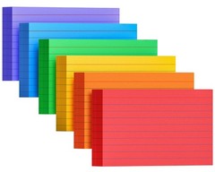 Colored Index Cards 3×5 Inches, 300 Count Neon 3 x 5, Colors—6 Colors