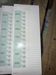Lot 5-50 Count Weekly JOT Time Clock Cards Timecard Employee Payroll 3.38 X 8.87
