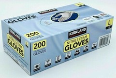 Kirkland Signature Nitrile Exam Gloves,Size Large. 200 Gloves