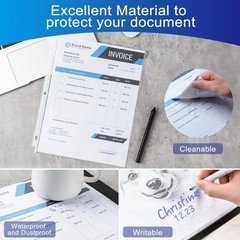 65 Pack Clear Sheet Protectors, 8.5 x 11 inch Page Protectors for 3 Ring Binder,