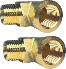 2pcs 3/8″ NPT Brass 90° Street Elbow Male to Female Pipe Fitting Forged Durable
