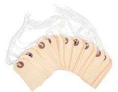 1000- 2 3/4″ x 1 3/8″ Size 1 Manila Inventory Shipping Hang Tags with String
