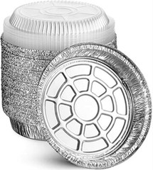 9″ Round Aluminum Foil Pans With Plastic Dome Lids Baking Storage