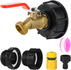 275-330 Gallon IBC Tote Hose Adapter with Long Red Handle, 3-Size IBC Tote Adapt