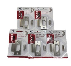 Prime-Line E 2484 Latch Strike with Screws, Satin Nickel Finish (5 Pack)
