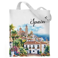VeloKomo Spain Souvenirs Tote Bag – Cotton Travel One Size, Multicolor