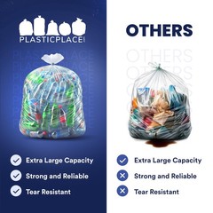 Plasticplace 55-60 Gallon Trash 17 High Density Garbage Can 36 X 60 150 Count