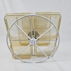 Vintage 3 Tier Rotating Organizer Lazy Susan Style Acrylic Steel Retro MCM