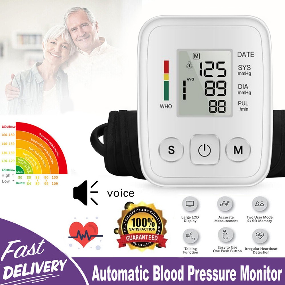 LCD Wrist Blood Pressure Monitor Digital Blood Pressure Monitor Rechargeable AAA