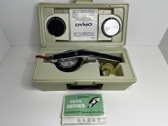 Vintage DYMO 1550 Tapewriter Label Maker with 3 Wheels, Tape & Case