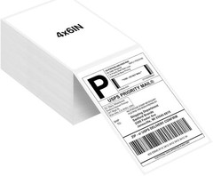 20 Fanfold 4 x 6 Direct Thermal Labels White Perforated Shipping Labels