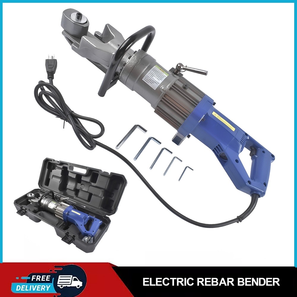 HRB-16 Electric Hydraulic Rebar Bender,5/8 Inch,900W,Bending Angle 0-130 Degrees
