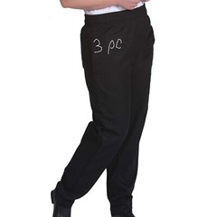 3 pc (3 pair) New Black baggy chef pants